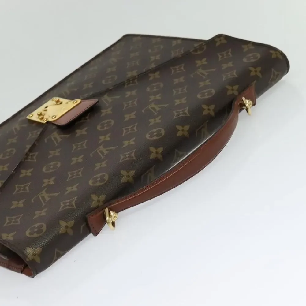 Louis Vuitton Monogram Porte Documents Bandouliere Business Bag Brown